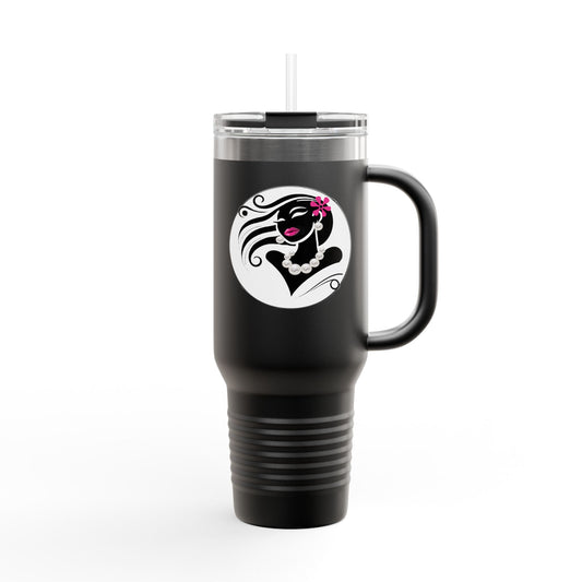 Pearls & Curls 6 | Insulated Travel Mug, 40oz (multiple colors) | Insulated Travel Mug (40oz)
