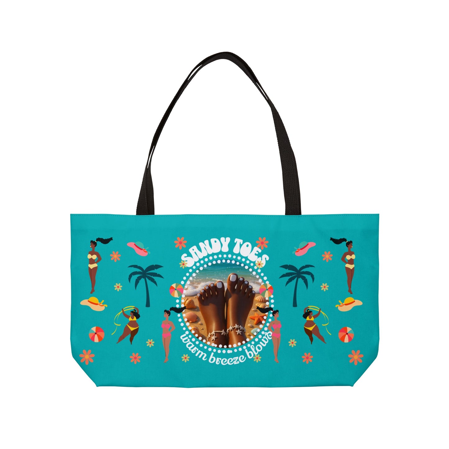 Sandy Toes | Weekender Tote Bag - Seafoam1 (two sides)