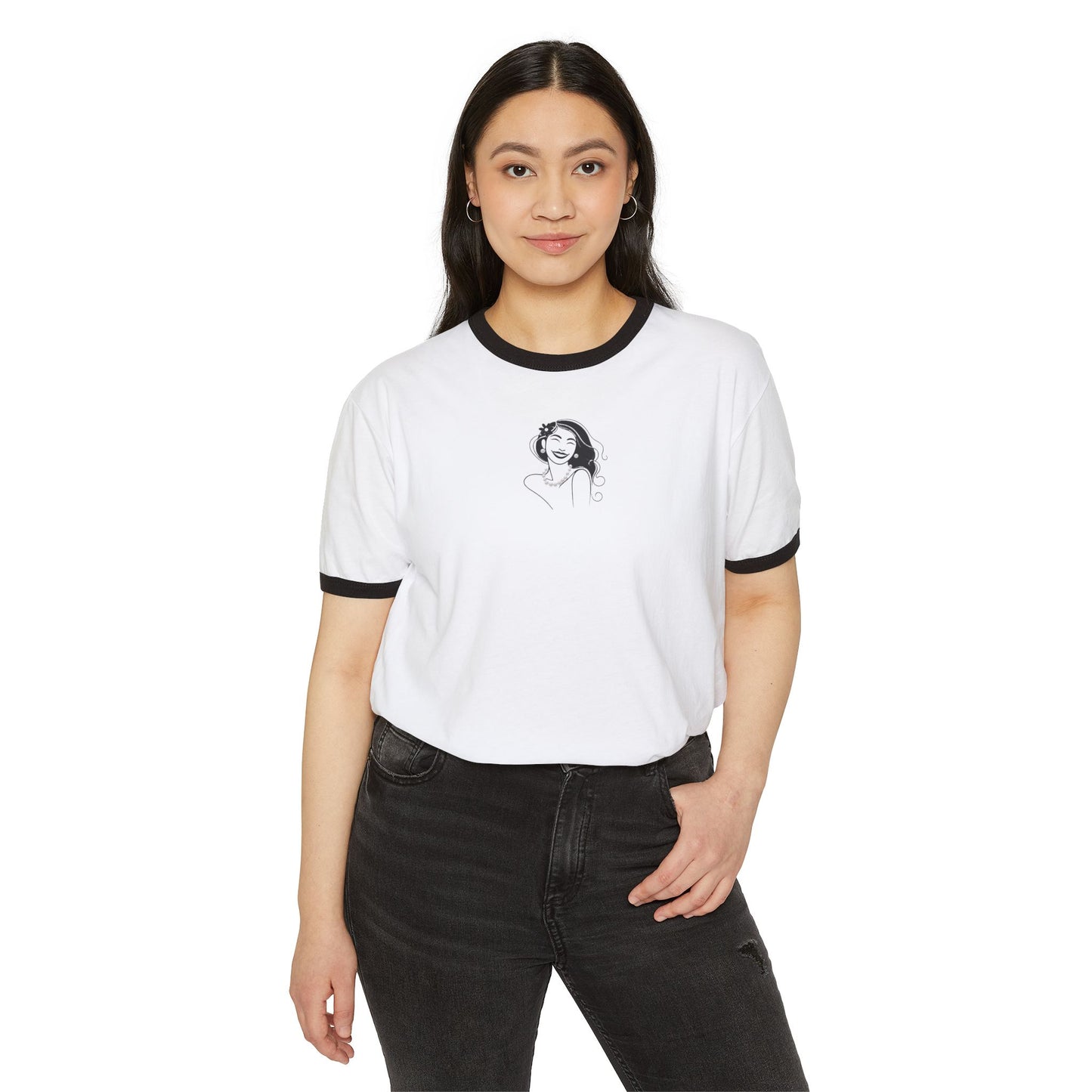 Pearls & Curls3| Plain Ringer Tee (heather grey or white)