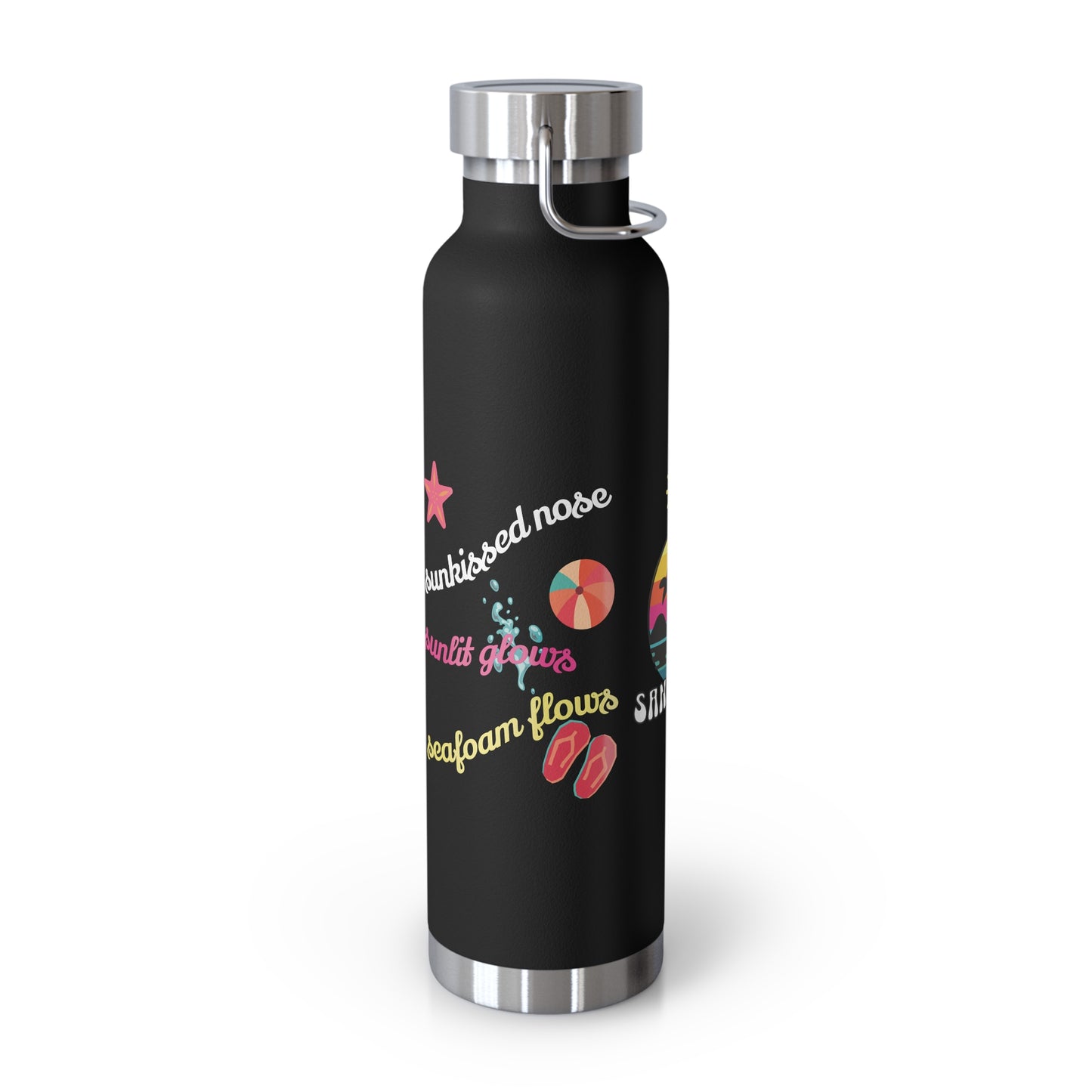 Sandy Toes | Insulated Water Bottle, 22 oz (various colors)