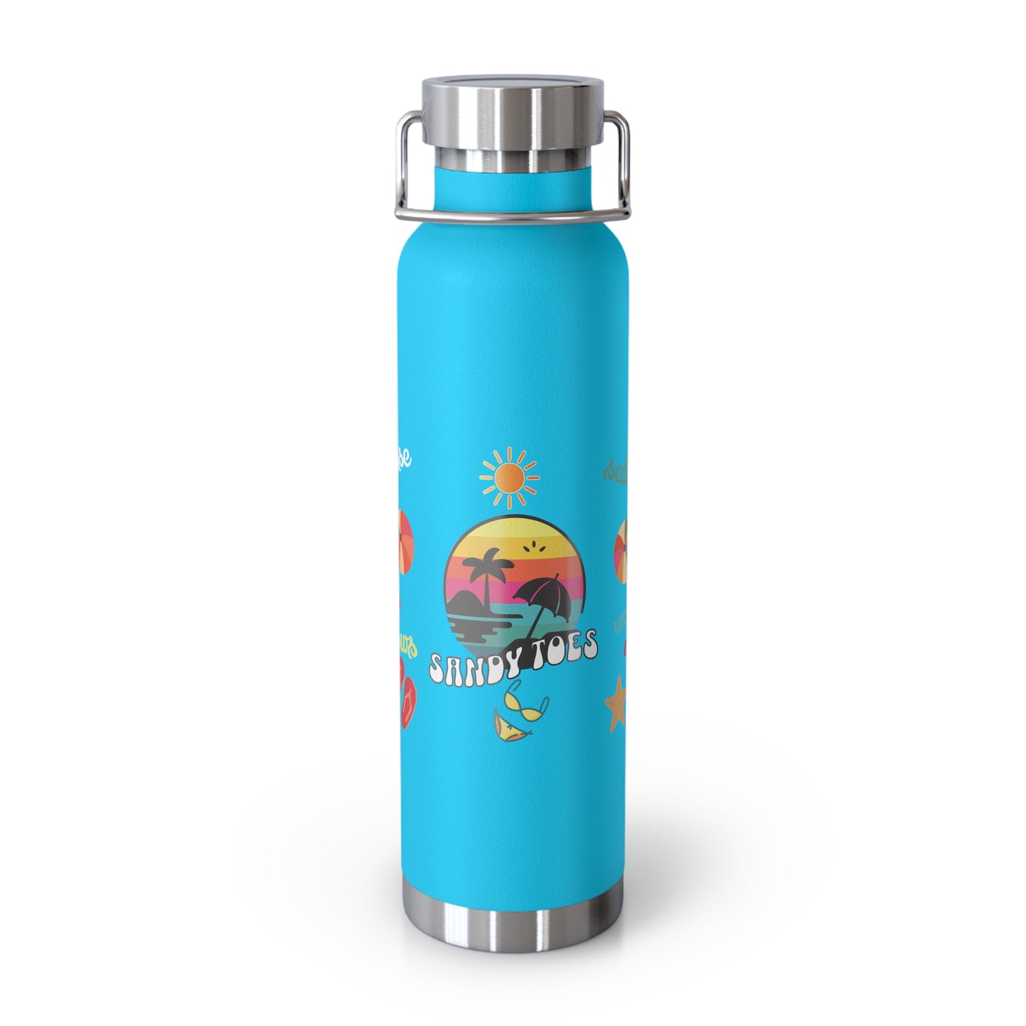 Sandy Toes | Insulated Water Bottle, 22 oz (various colors)