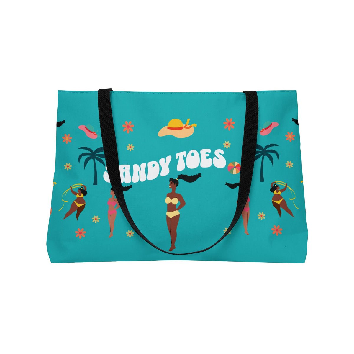 Sandy Toes | Seafoam Two-Sided Weekender Tote Bag (black girl)