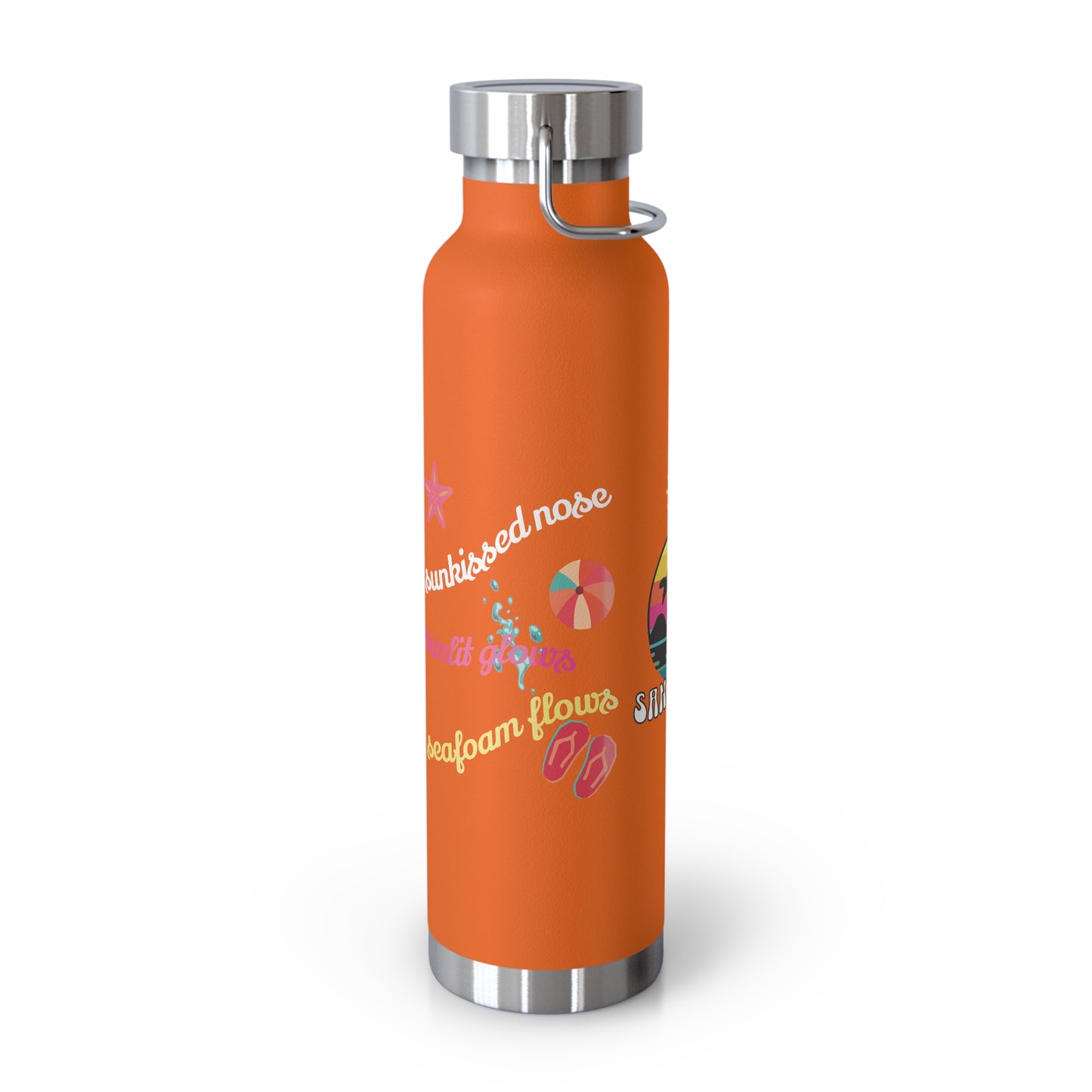 Sandy Toes | Insulated Water Bottle, 22 oz (various colors)