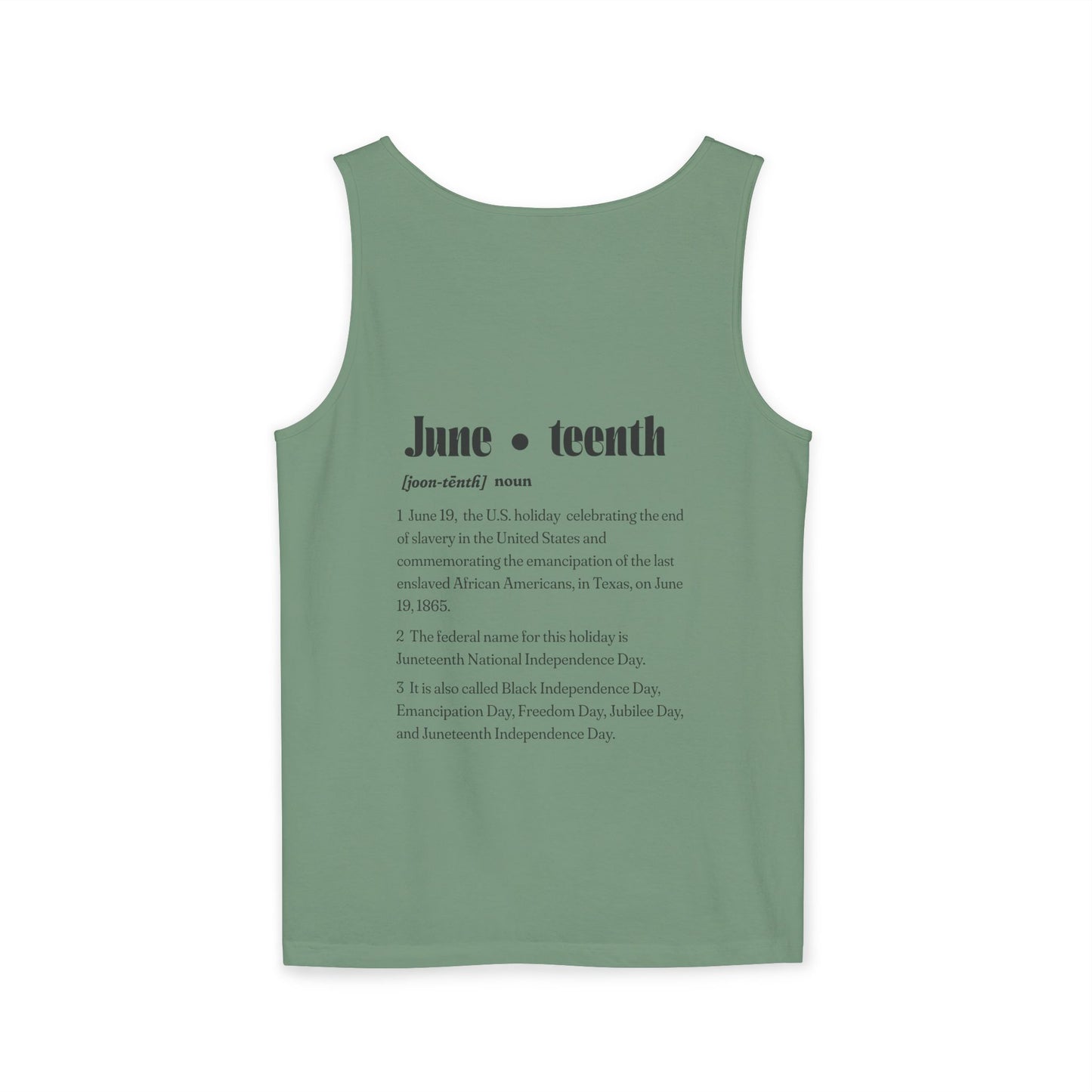 The 92% Club | Juneteenth Celebration Tank Top, front and back design (multiple colors)