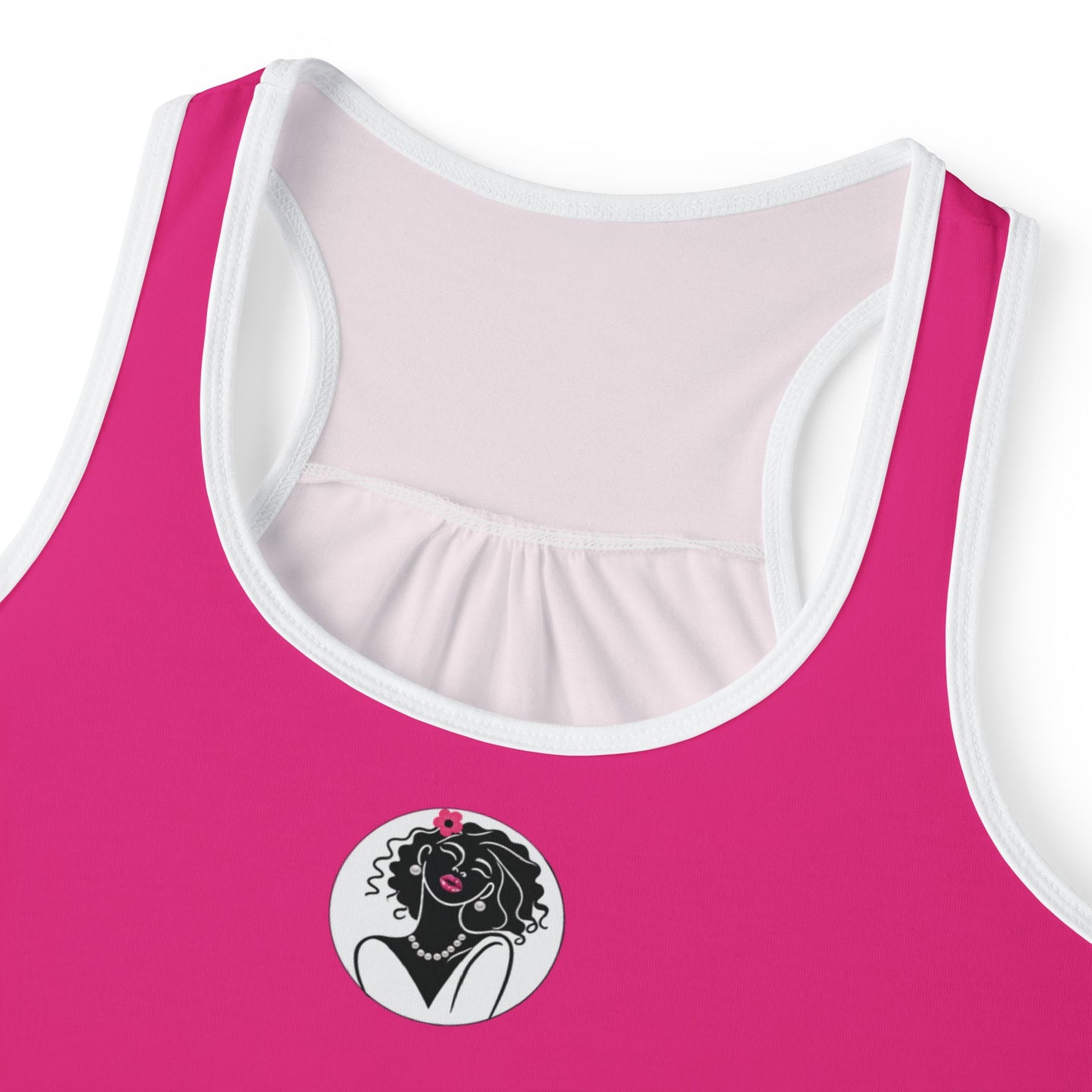 Pearls & Curls2| Pink - Pink Pout Ringer Tank (black or white trim)