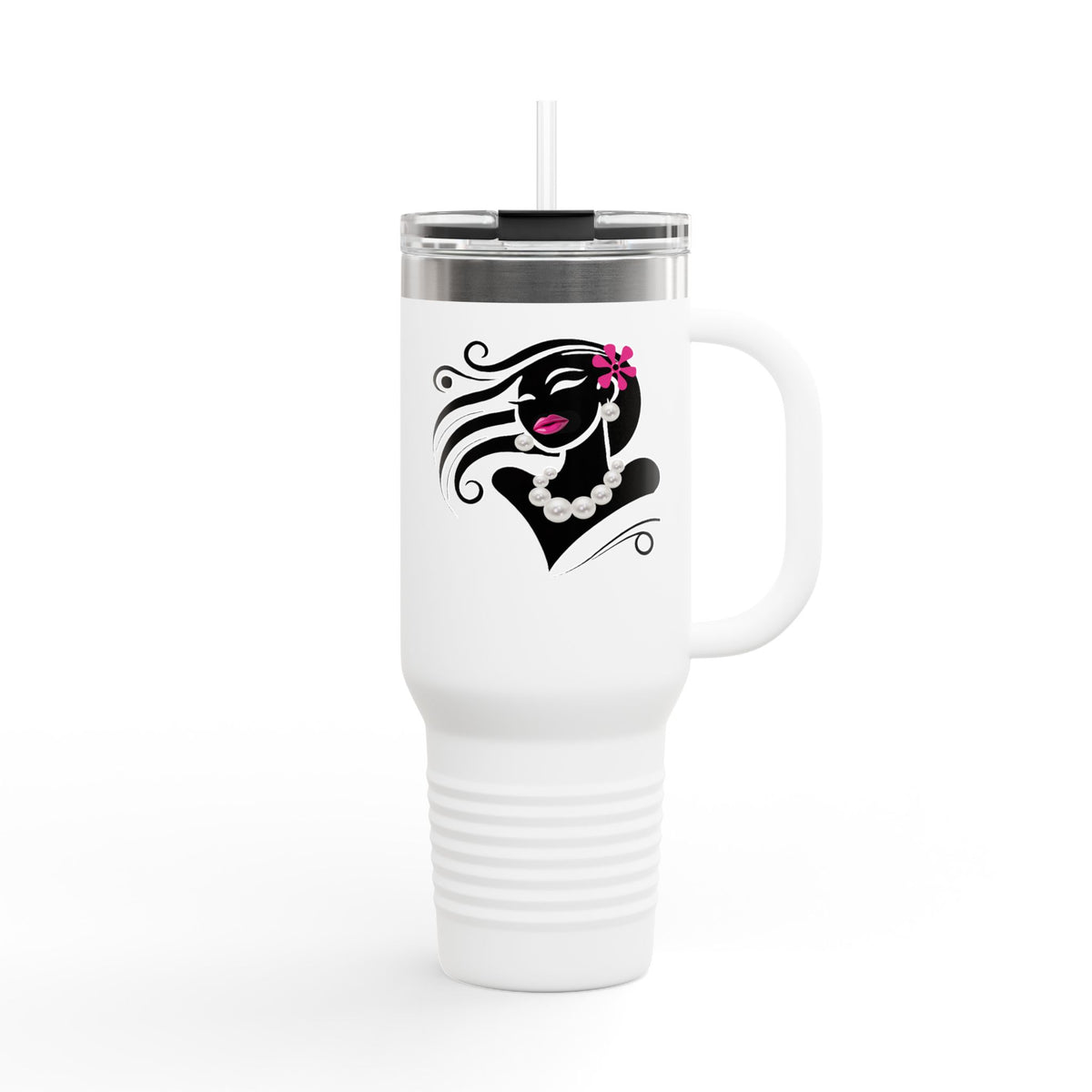 Pearls & Curls 6 | Insulated Travel Mug, 40oz (multiple colors) | Insulated Travel Mug (40oz)