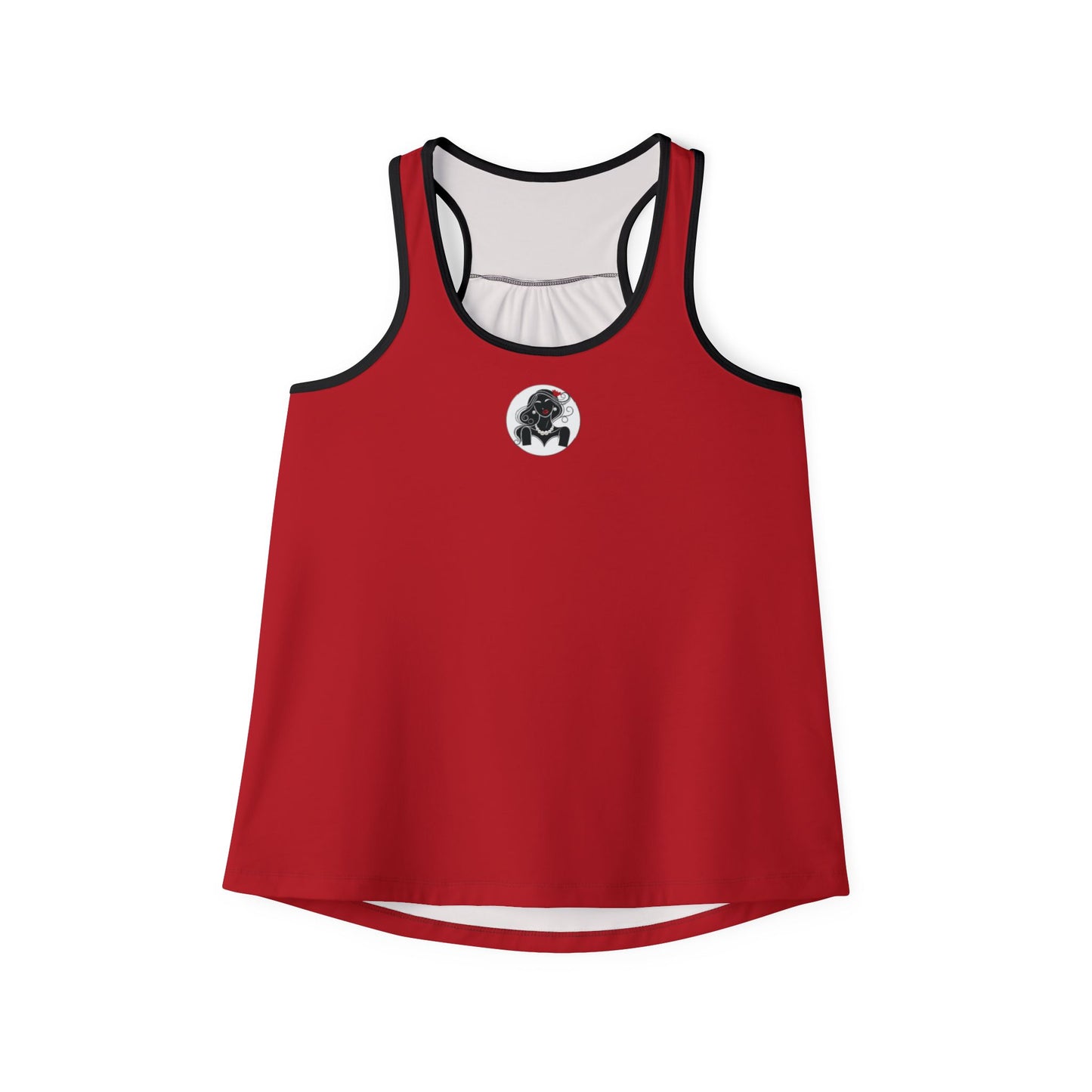 Pearls & Curls1 | Dark Red - Ruby Lips Ringer Tank (black or white trim)