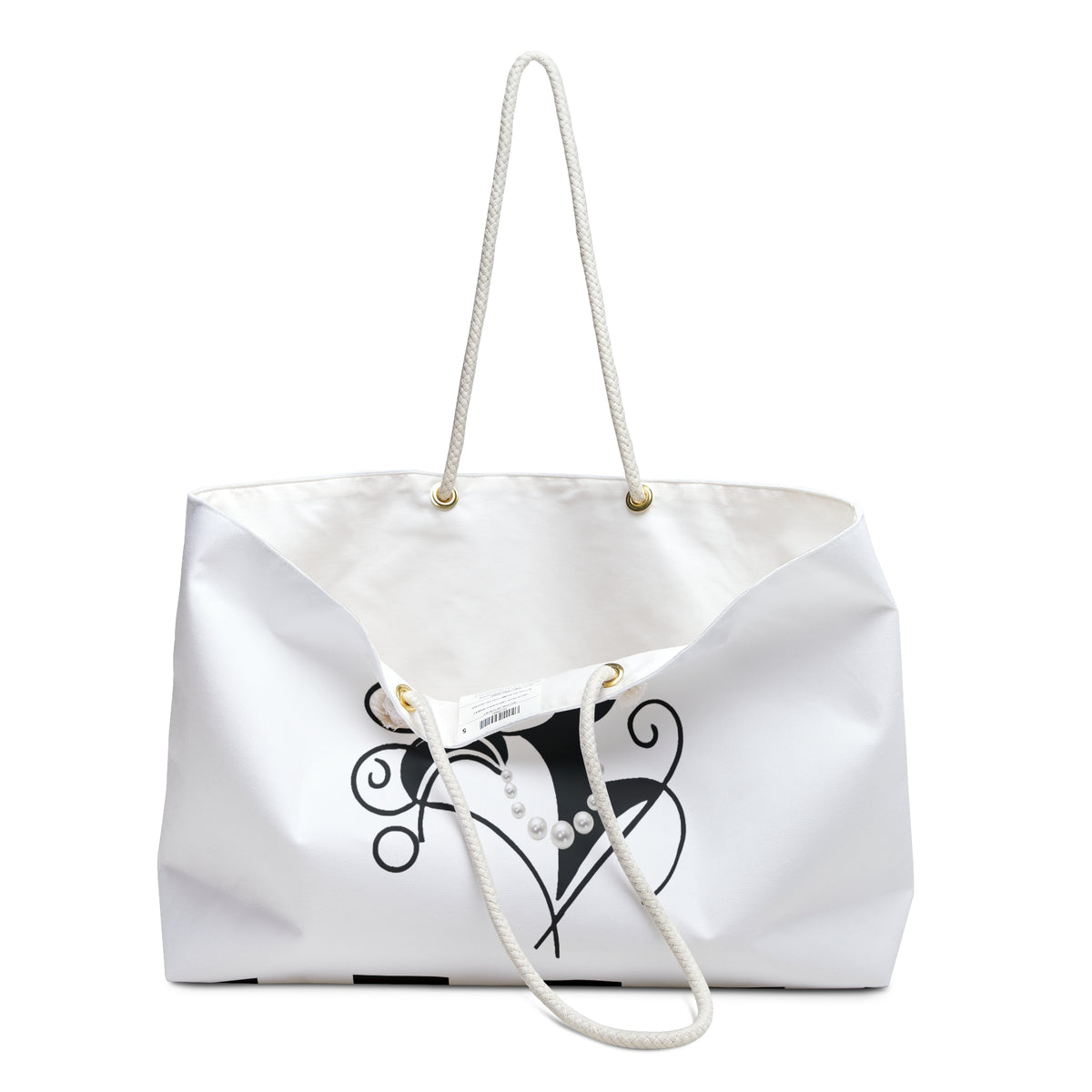 Pearls & Curls 4 | White Double-Sided Weekender Bag