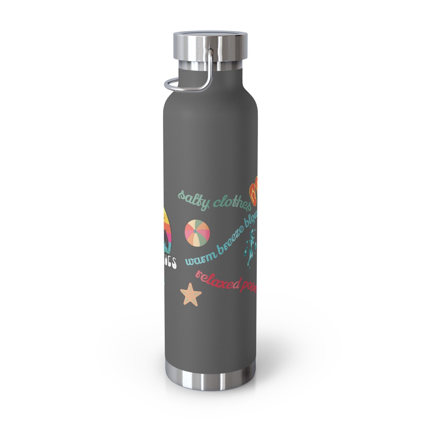Sandy Toes | Insulated Water Bottle, 22 oz (various colors)