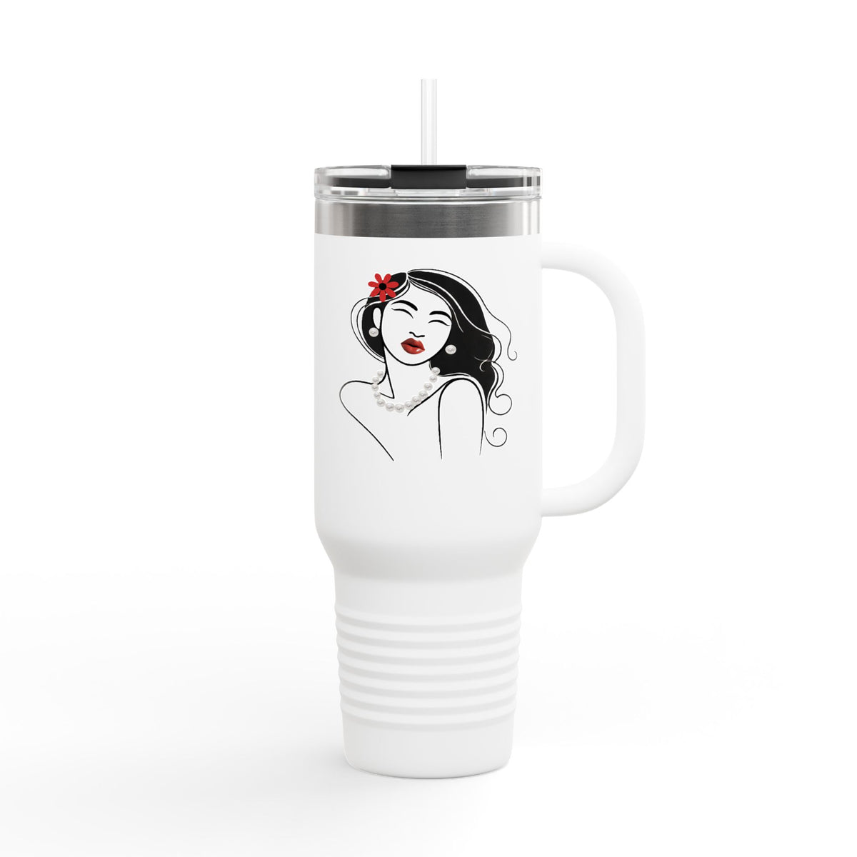 Pearls & Curls 3 | Insulated Travel Mug, 40oz (multiple colors) | Insulated Travel Mug (40oz)