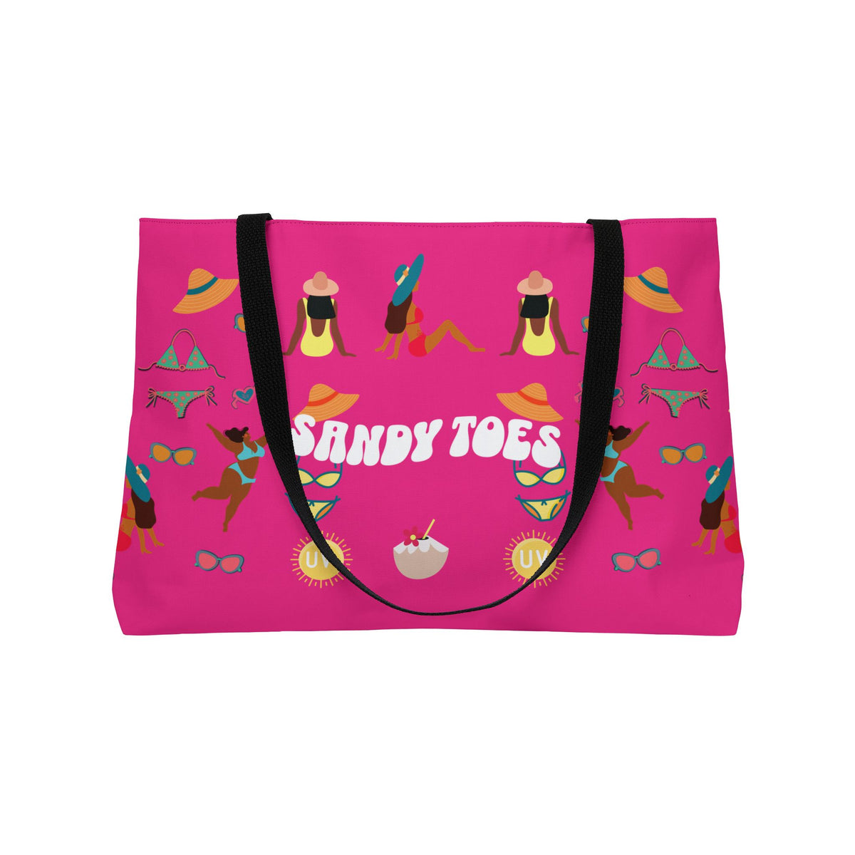 Sandy Toes | Passion Fruit Two-Sided Weekender Tote Bag (black girl)