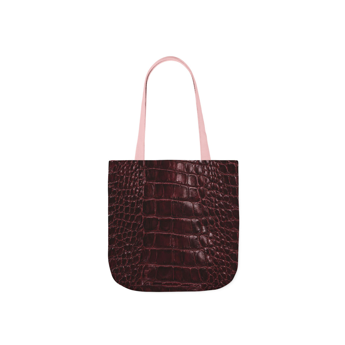 Alligator | Burgundy Print All-Over Pattern Tote Bag (non-textured printed fabric)