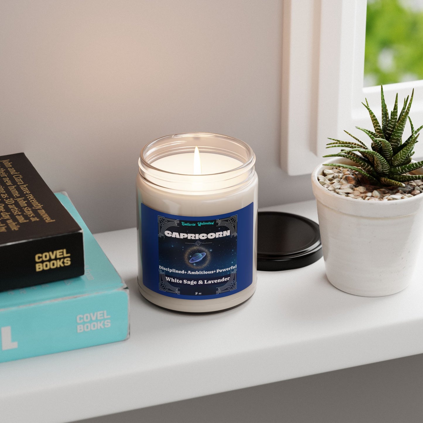 Capricorn | White Sage & Lavender Candle, 9oz (topaz)