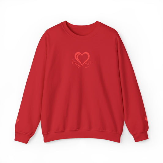 Heartbreaker 0 | Red Embroidered Love Crewneck Sweatshirt