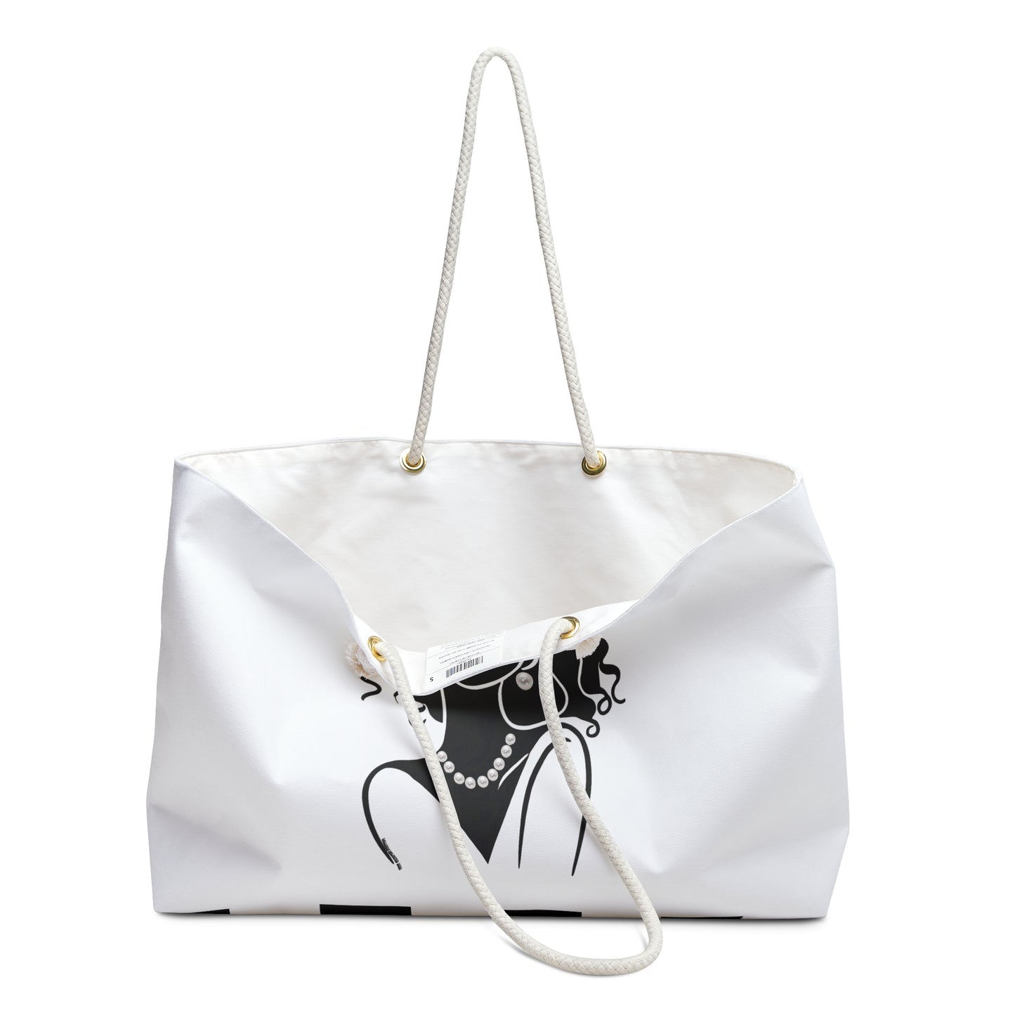 Pearls & Curls2 | White - Two-Sided Weekender Bag