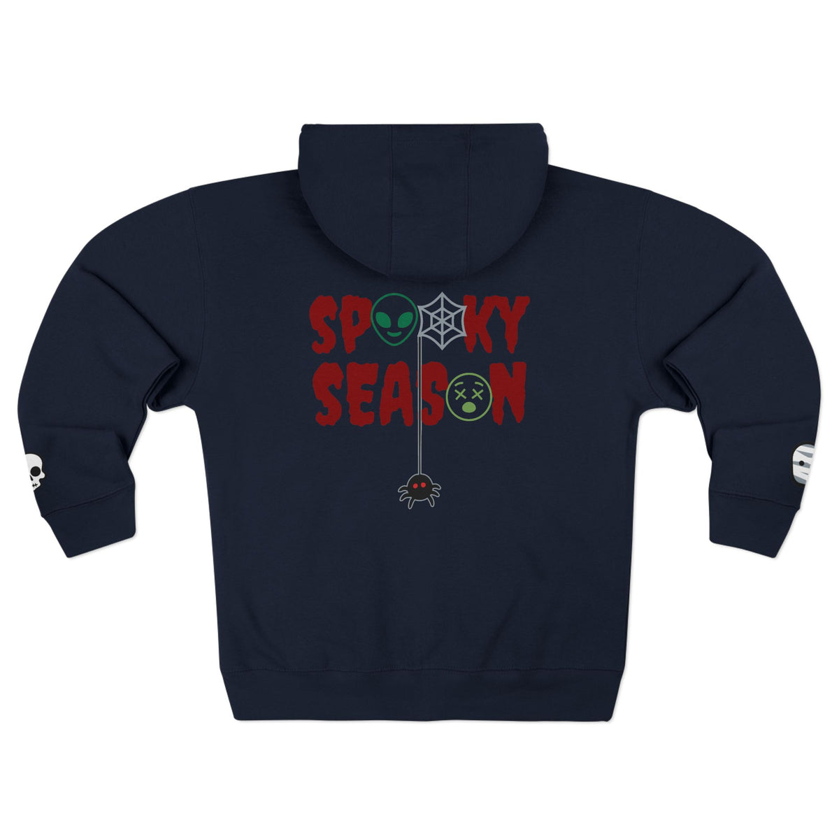 Spooky Season 3 | 'Spooky Season' Vampire Bite Graphic Icons Zip Hoodie -front and back design