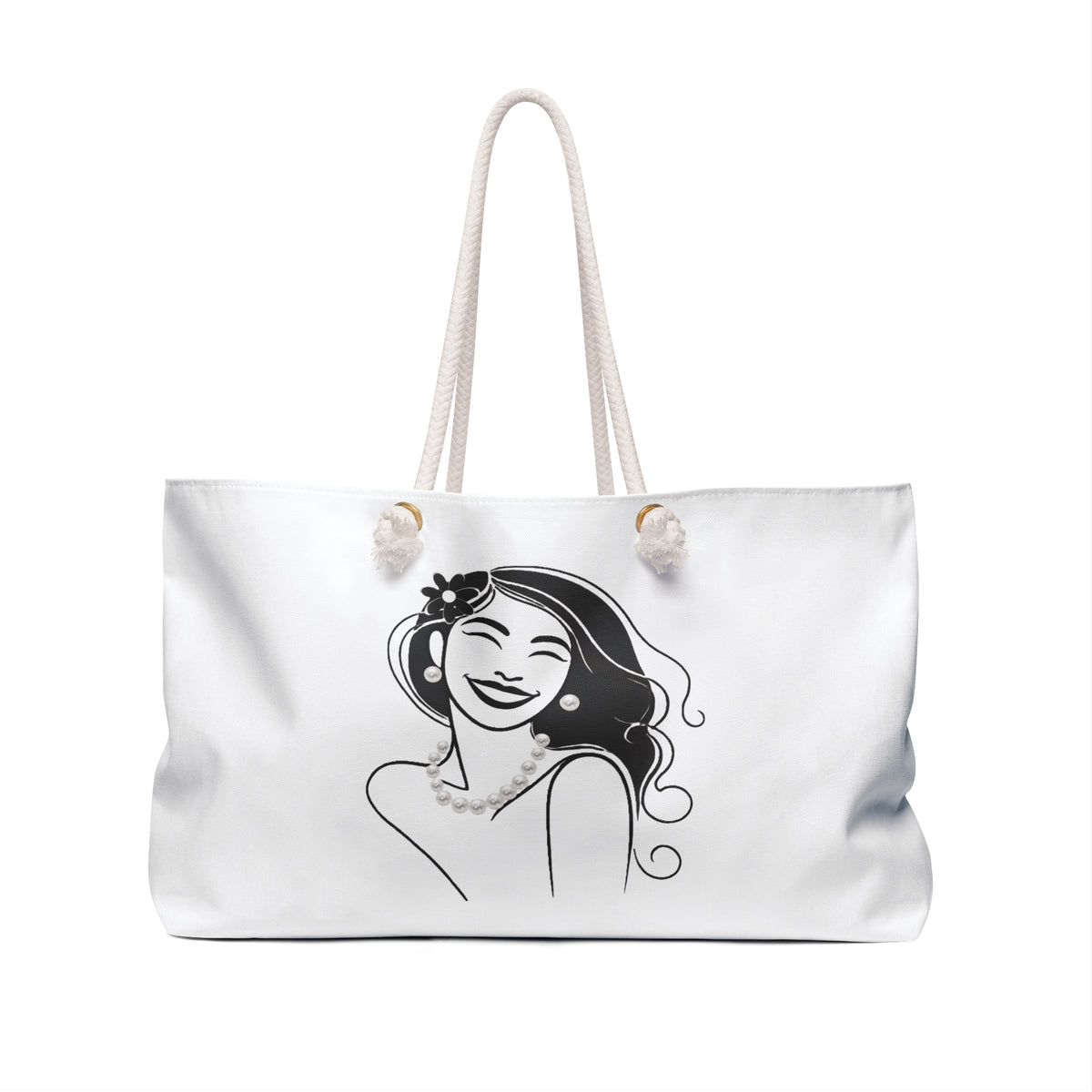 Pearls & Curls 3 | White Double-Sided Weekender Bag