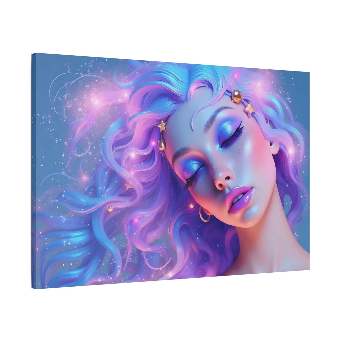 Winter Fantasy 1 | Dreamy Cosmic Muse Satin Stretched Canvas Print