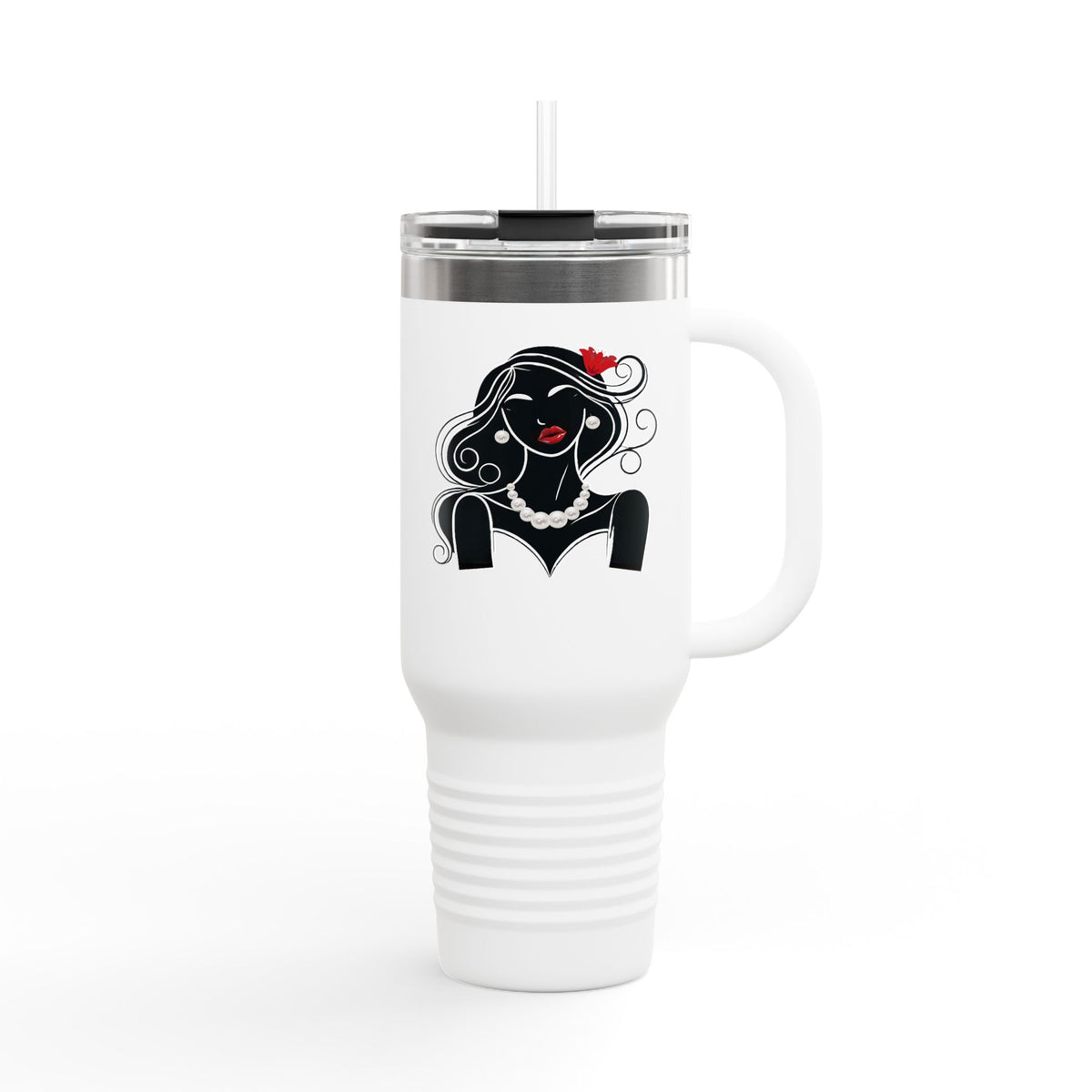 Pearls & Curls 1 | Insulated Travel Mug, 40oz (multiple colors)