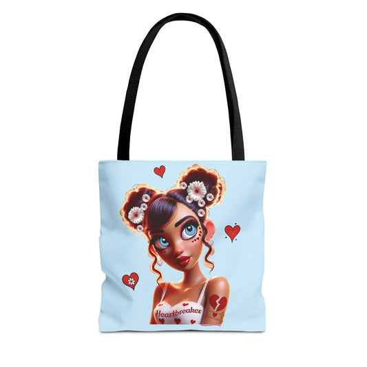 Heartbreaker 1 | Blueberry All Over Print Two-Tone Tote Bag (multiple sizes/strap colors)