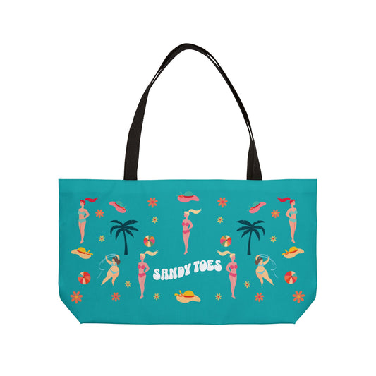 Sandy Toes | Weekender Tote Bag - Seafoam2 (two sides)