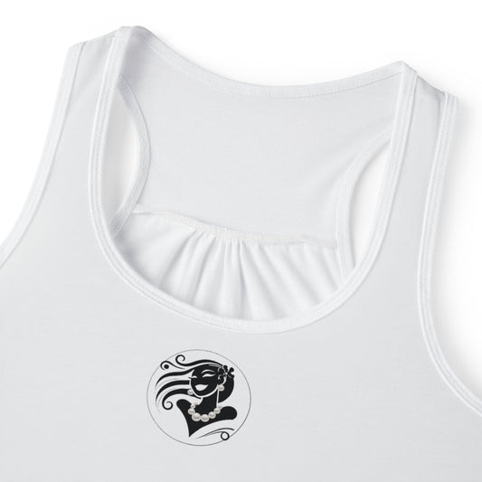 Pearls & Curls6 | White - Plain Ringer Tank (black or white trim)