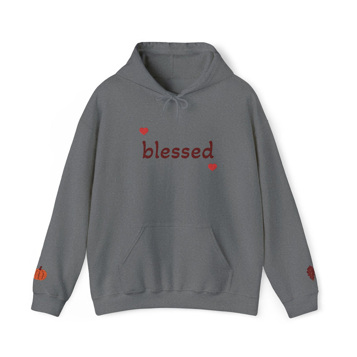 Autumn Harvest 3 | 'Blessed' Maroon Embroidered Fall Hoodie (multiple colors)