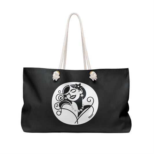 Pearls & Curls4 | Black - Two-Sided Weekender Bag