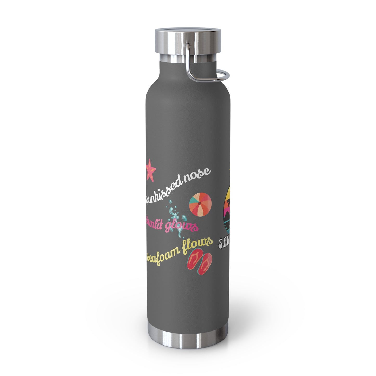 Sandy Toes | Insulated Water Bottle, 22 oz (various colors)