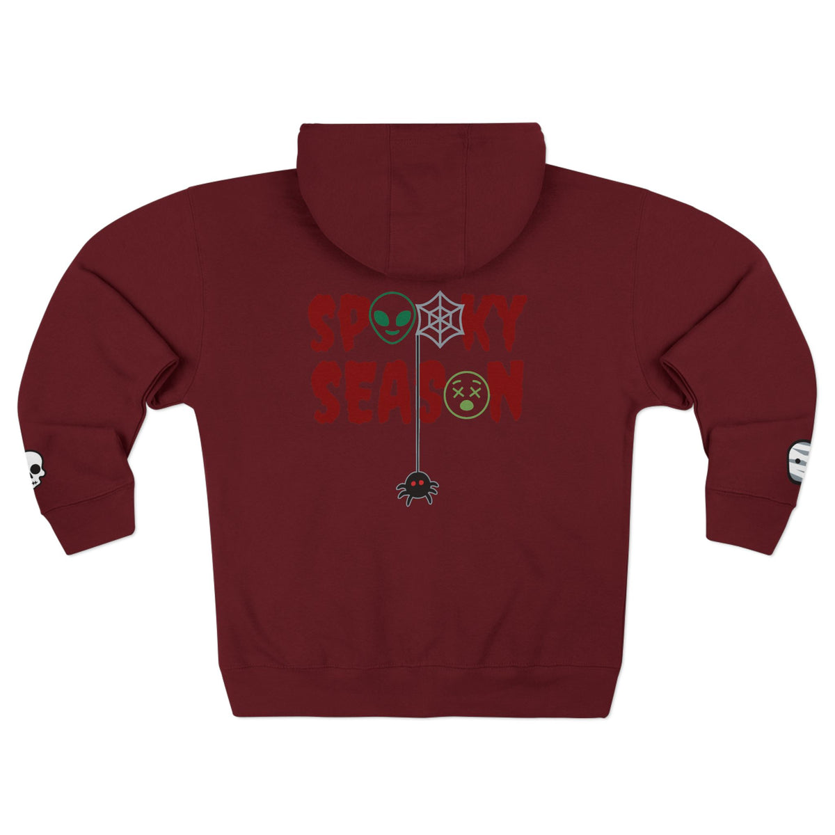 Spooky Season 3 | 'Spooky Season' Vampire Bite Graphic Icons Zip Hoodie -front and back design