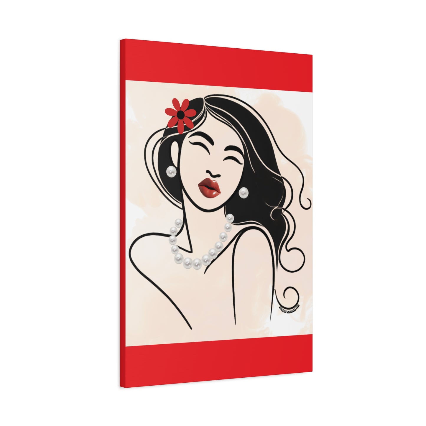 Pearls & Curls3 | Scarlet Kiss Matte Canvas Print