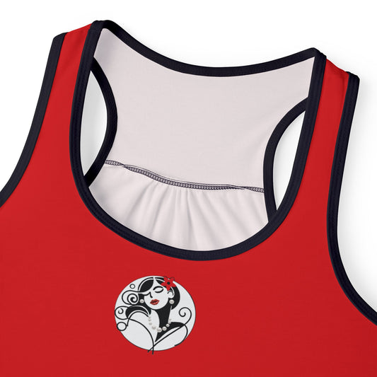 Pearls & Curls4 | Light Red - Scarlet Kiss Ringer Tank (black or white trim)