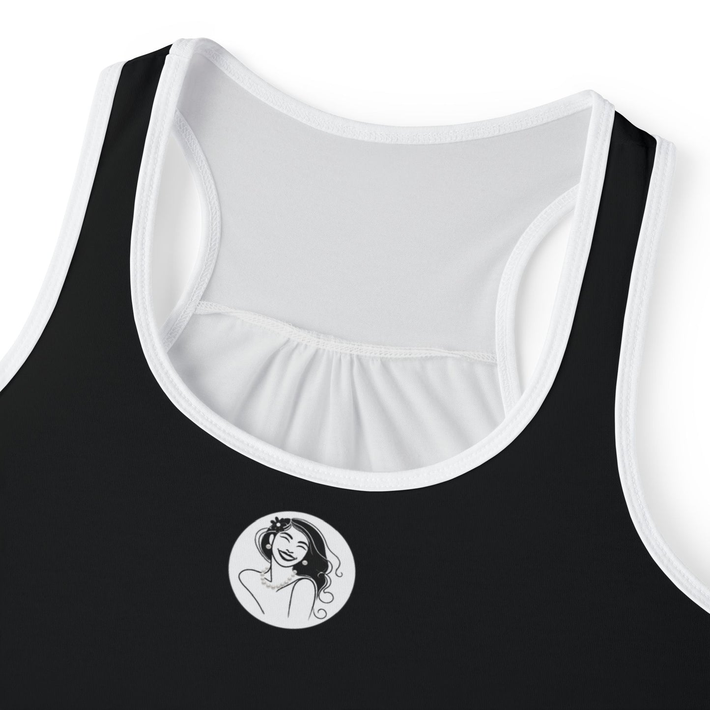 Pearls & Curls3 | Black - Plain Ringer Tank (black or white trim)