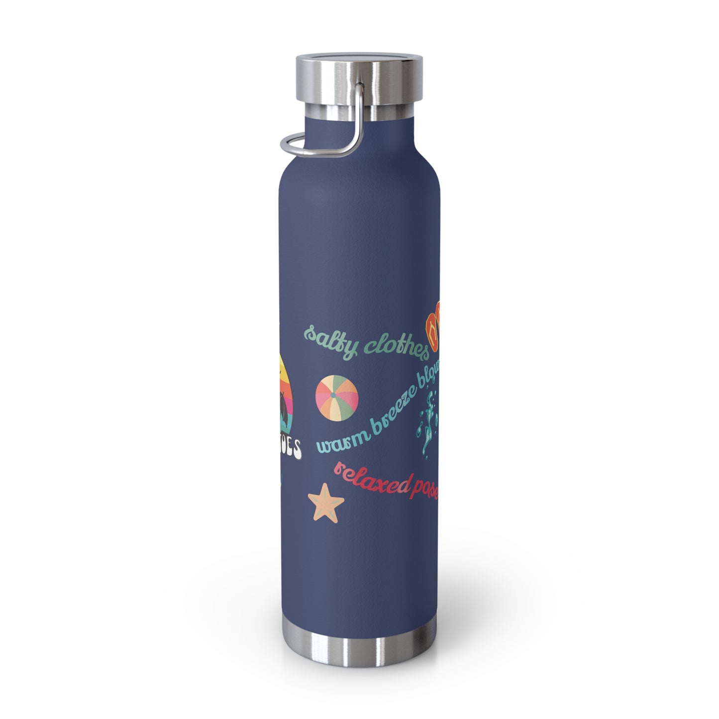 Sandy Toes | Insulated Water Bottle, 22 oz (various colors)