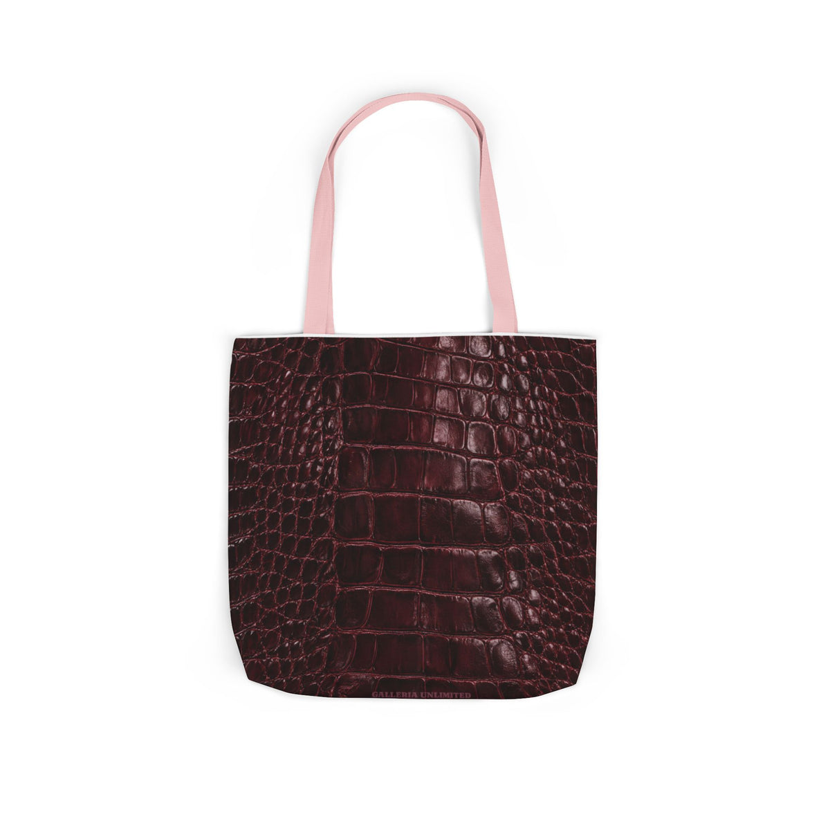 Alligator | Burgundy Print All-Over Pattern Tote Bag (non-textured printed fabric)