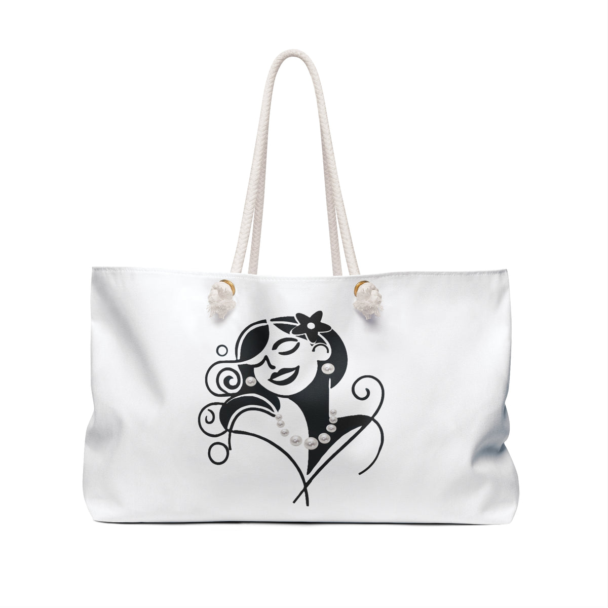 Pearls & Curls 4 | White Double-Sided Weekender Bag