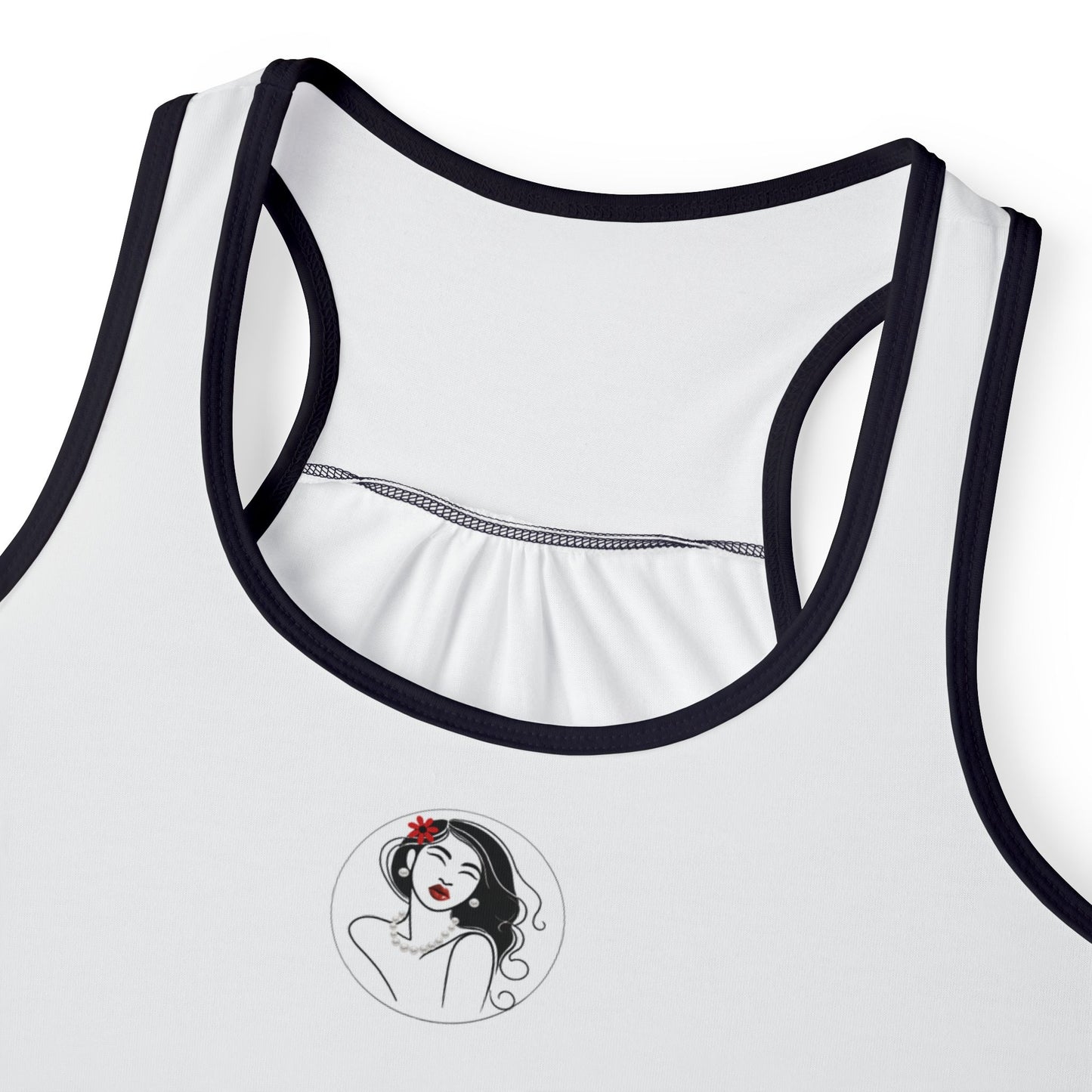 Pearls & Curls3 | White - Scarlet Kiss Ringer Tank (black or white trim)
