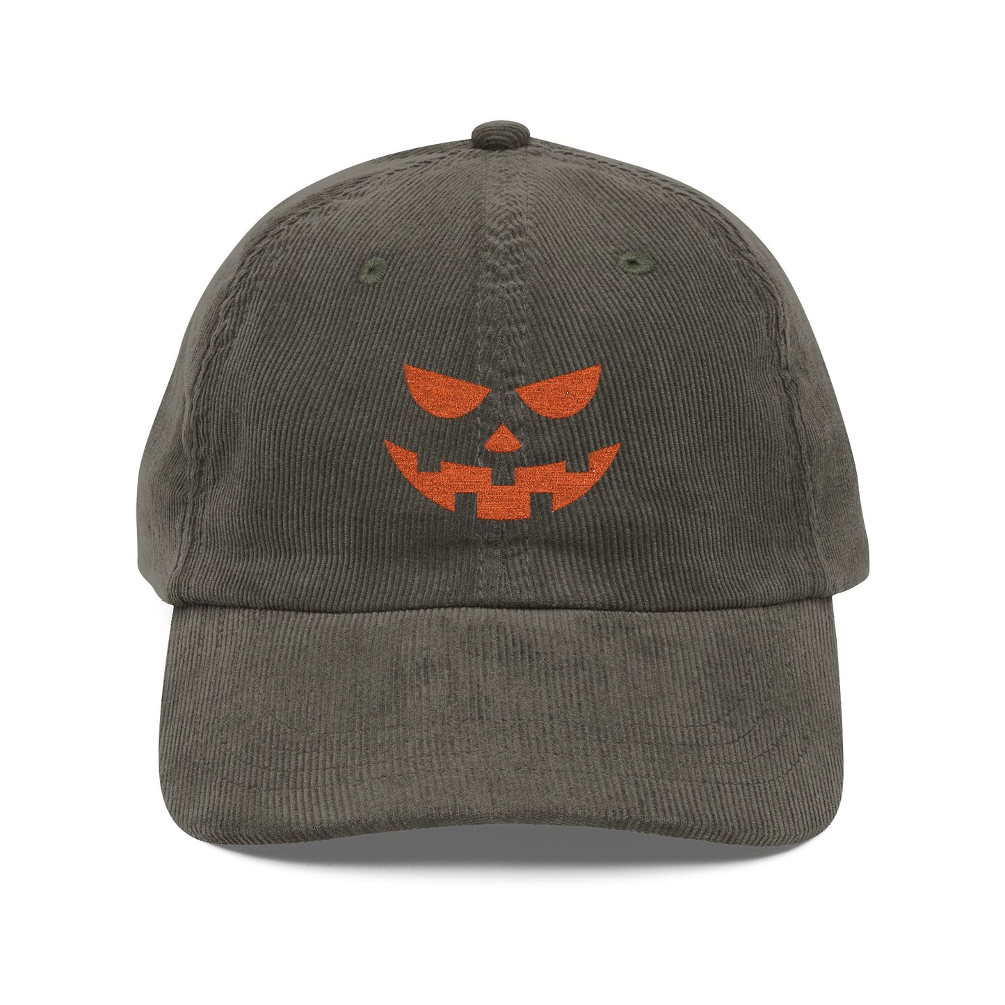 The Spooky Edit3 - Jack O Lantern Embroidered Corduroy Cap (multiple colors)
