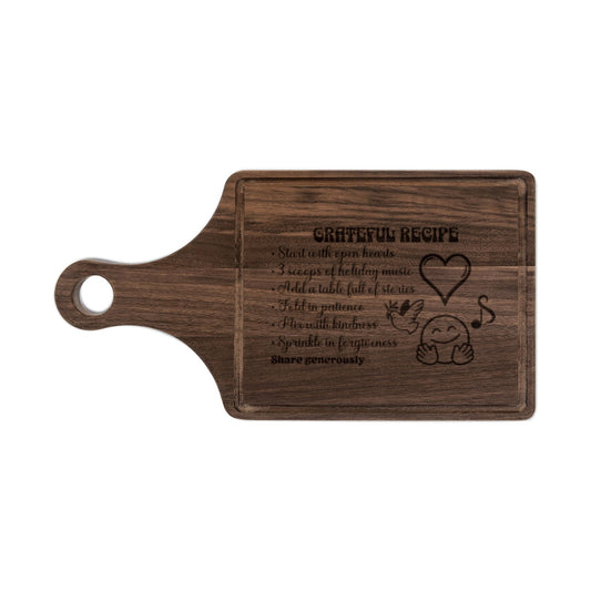 The Cozy Edit4 | "Grateful Recipe" Engraved Wooden Cutting Board (maple or walnut)