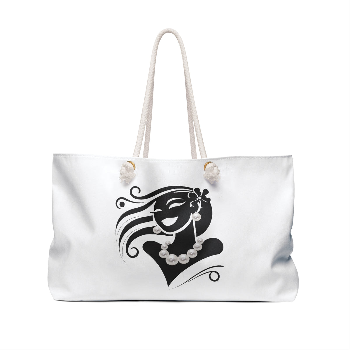 Pearls & Curls 6 | White Double-Sided Weekender Bag
