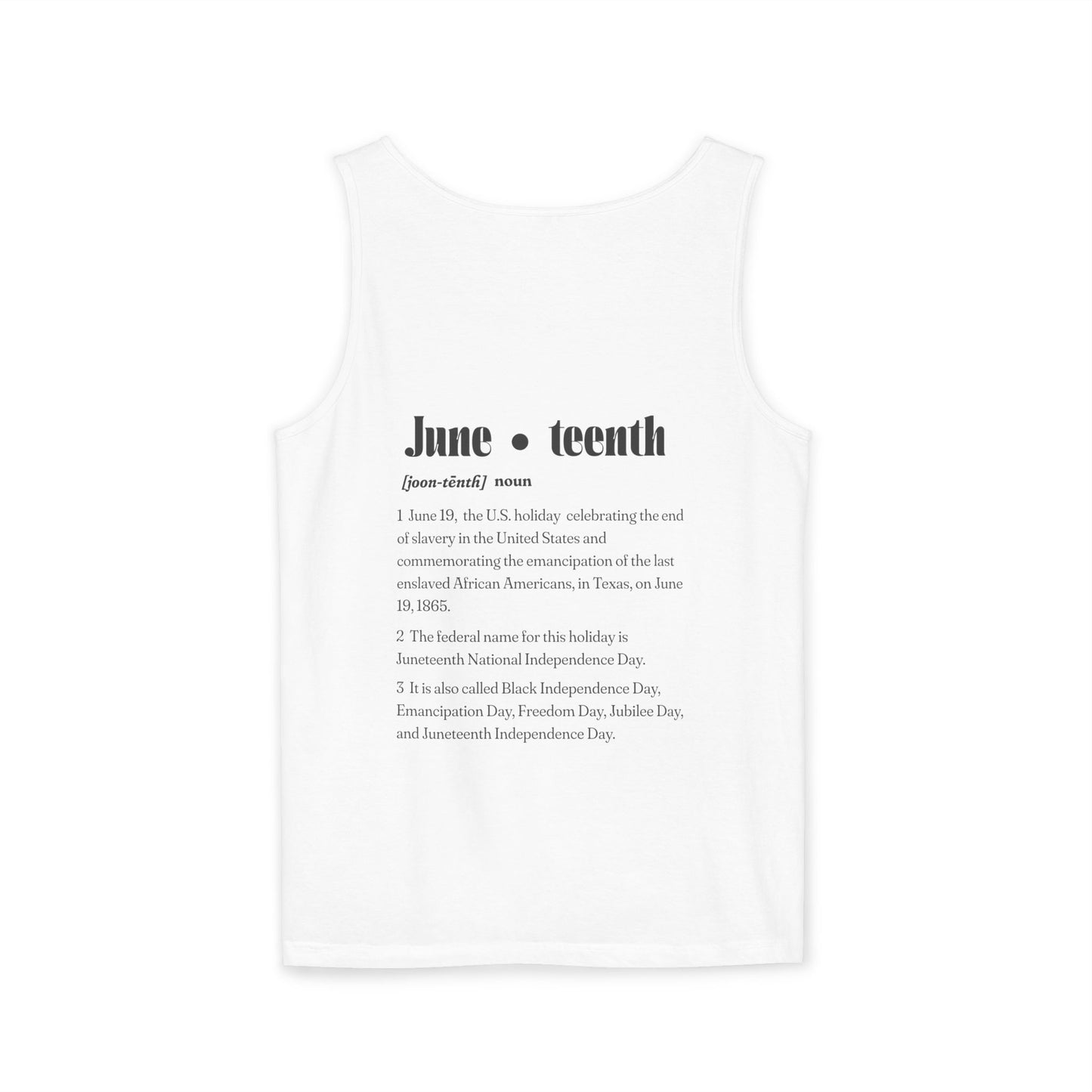 The 92% Club | Juneteenth Celebration Tank Top, front and back design (multiple colors)