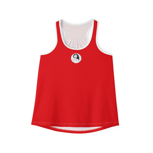 Pearls & Curls3 | Light Red - Scarlet Kiss Ringer Tank (black or white trim)