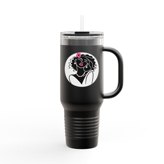 Pearls & Curls 2 | Insulated Travel Mug, 40oz (multiple colors)