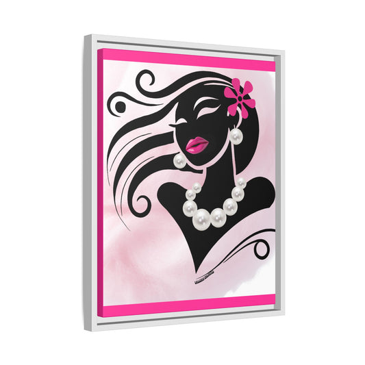 Pearls & Curls 6 | Candy Kiss Framed Matte Canvas Wall Art (black or white frame)