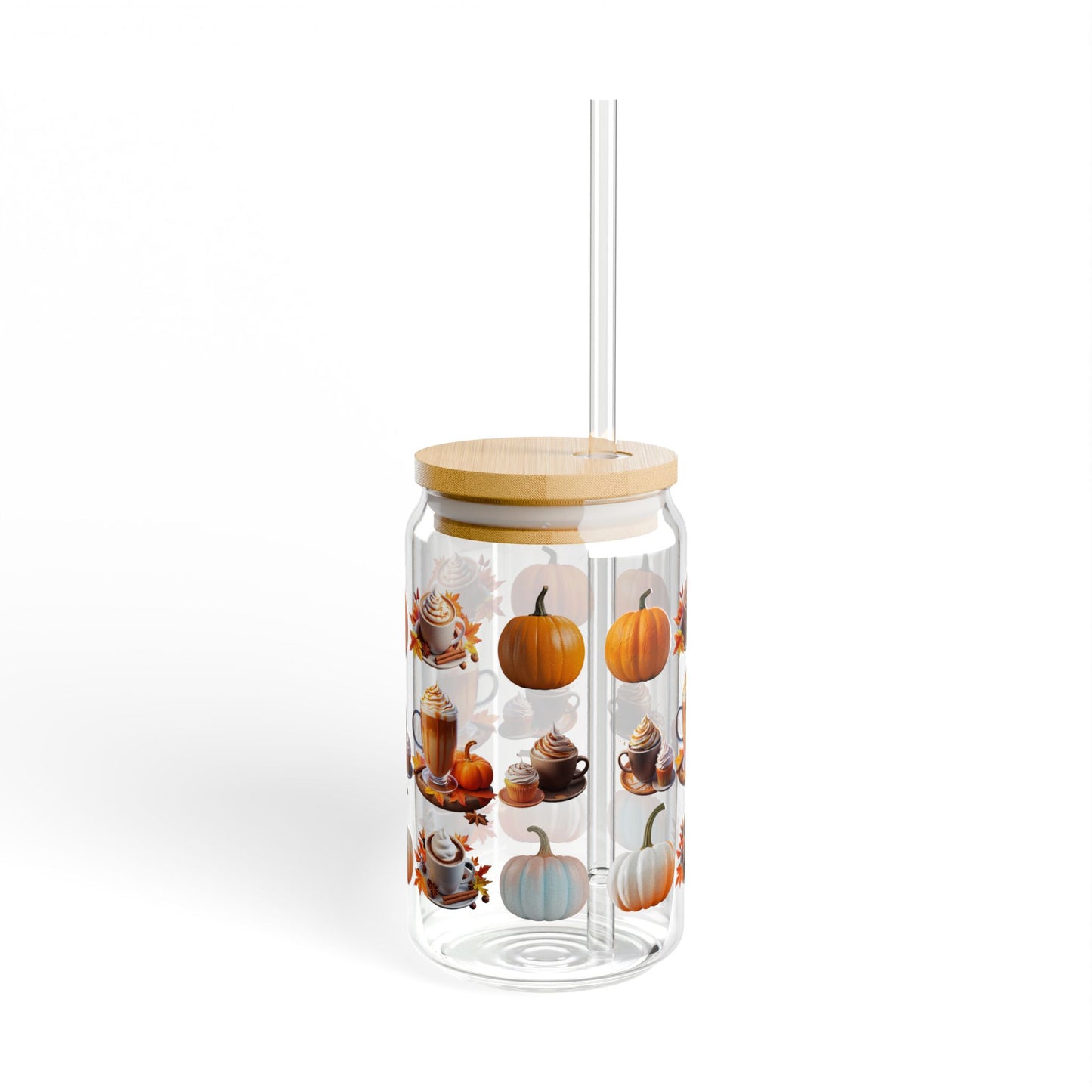 The Cozy Edit2 - Pumpkin Latte Sipper Glass, 16oz