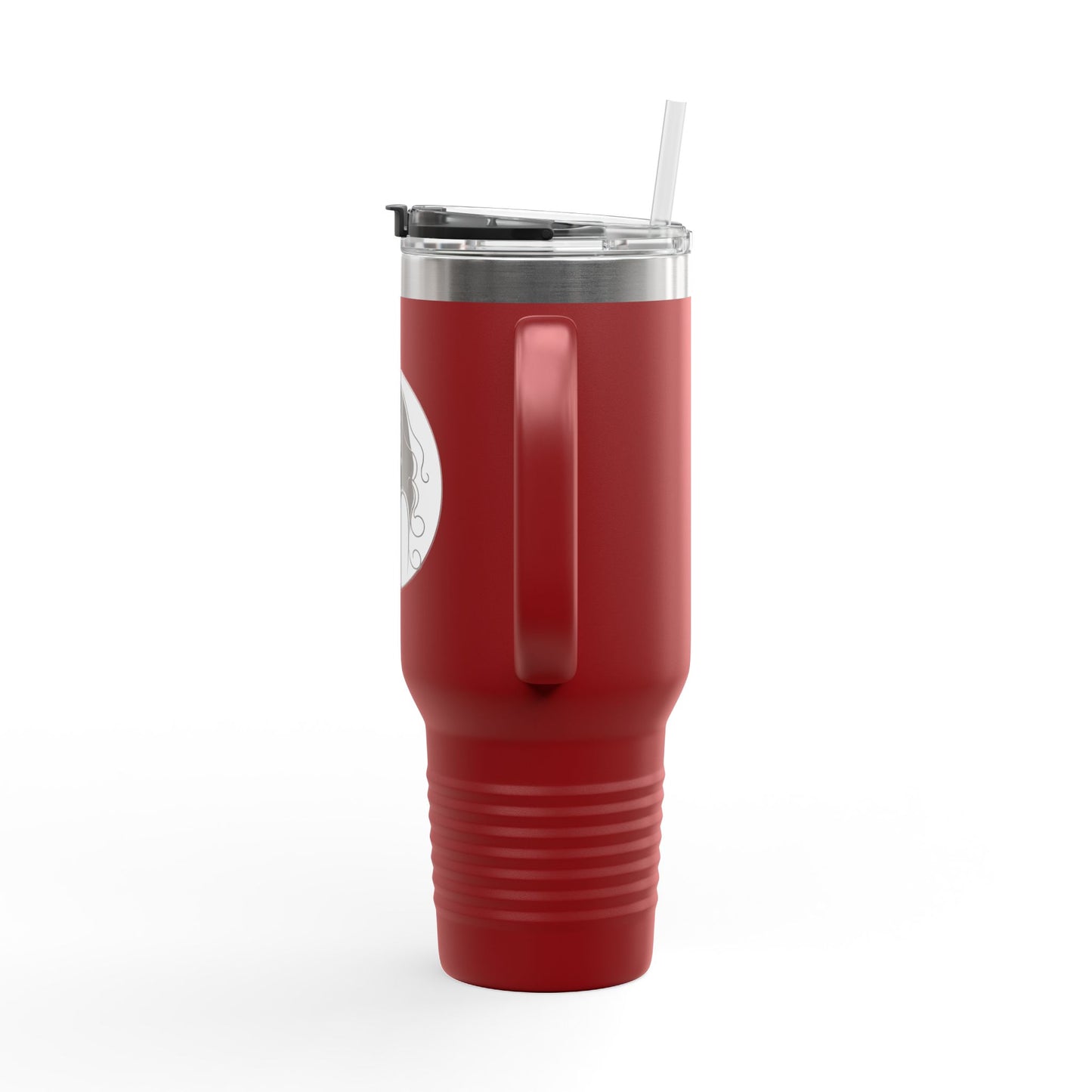 Pearls & Curls3 | Ruby Kiss - Insulated Travel Mug, 40oz (black, white, or red)