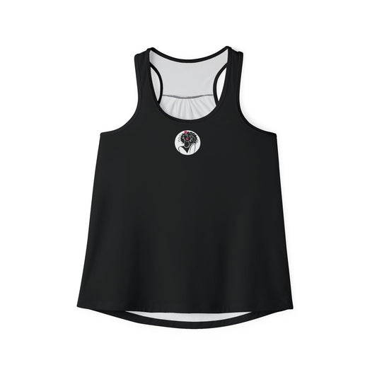 Pearls & Curls2 | Black - Pink Pout Ringer Tank (black or white trim)