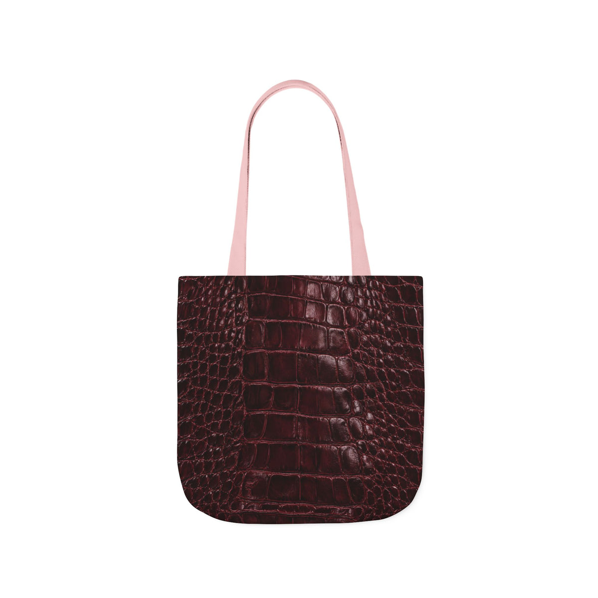 Alligator | Burgundy Print All-Over Pattern Tote Bag (non-textured printed fabric)