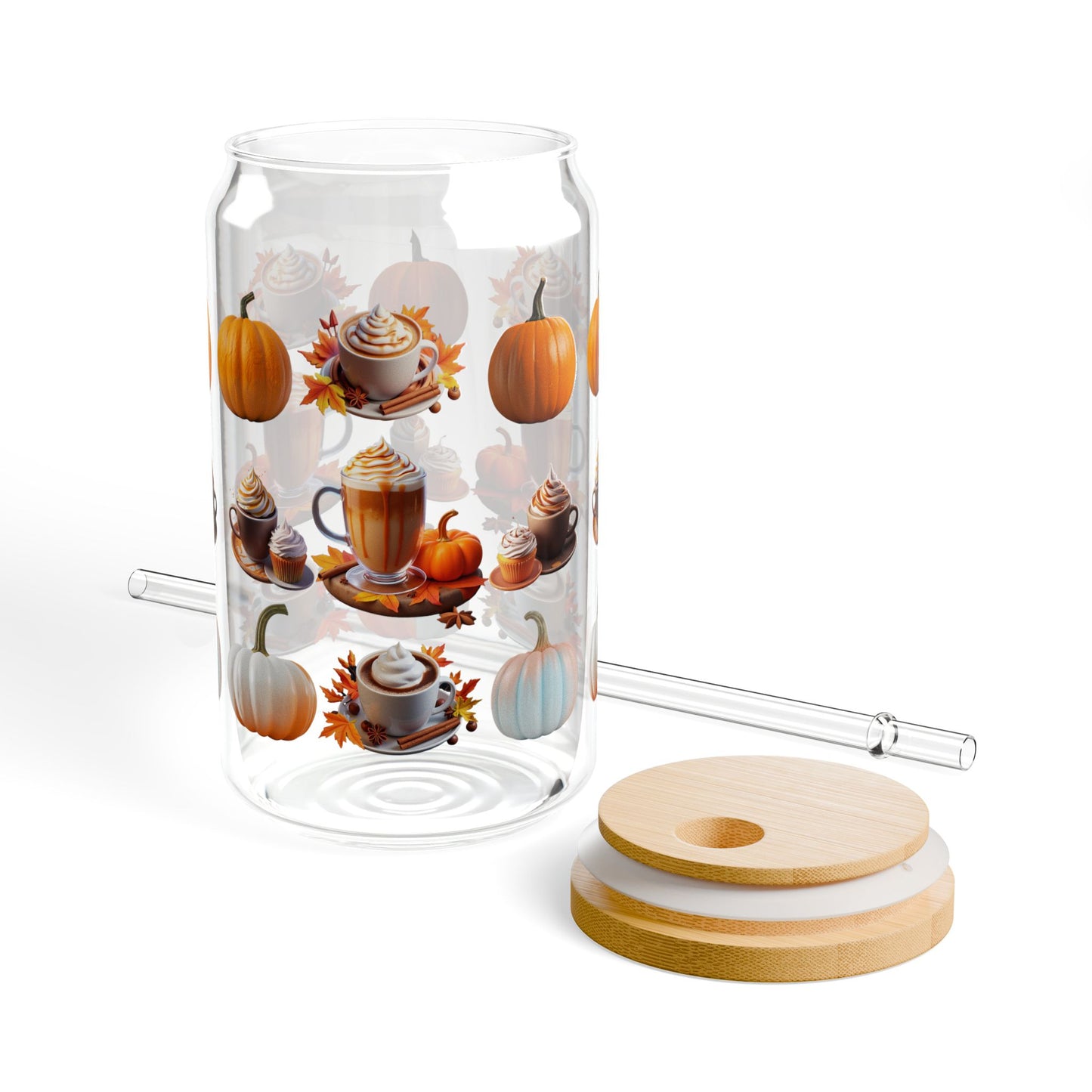 The Cozy Edit2 - Pumpkin Latte Sipper Glass, 16oz