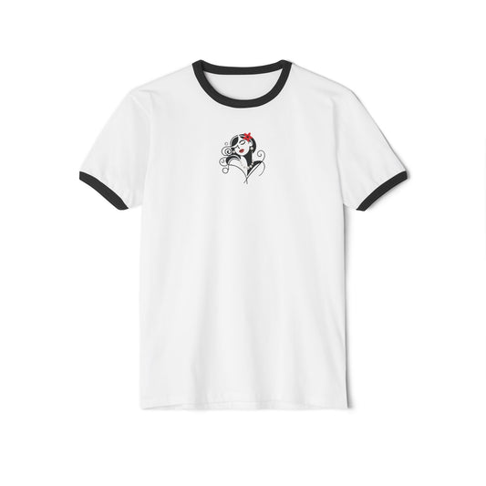 Pearls & Curls4| Ruby Kiss Ringer Tee (heather grey or white)